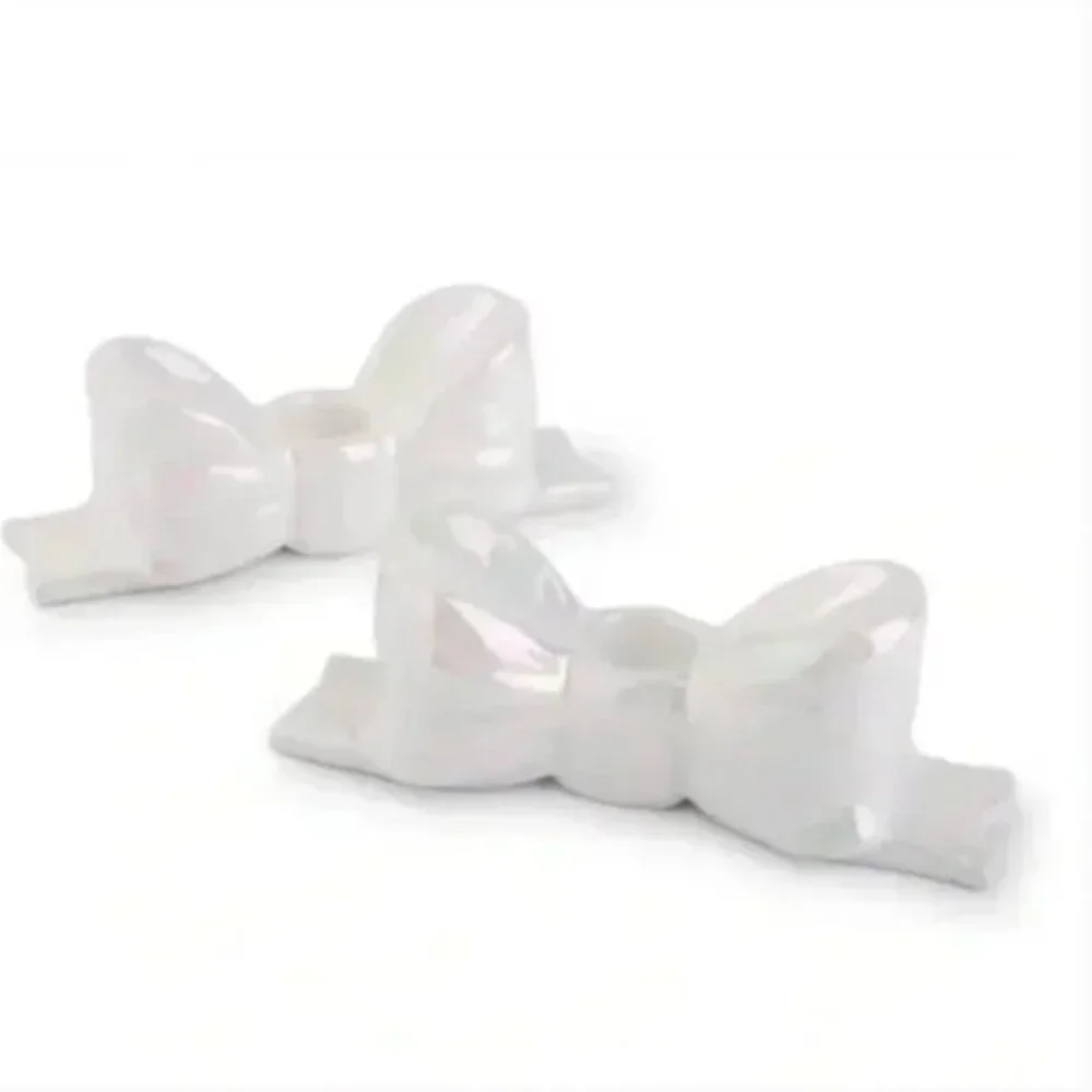 ⭐️ Holo Bow Classy Girly Chic Coquette Hippie Art Artsy Party Gift Candle Holder